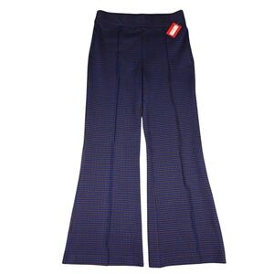 SPANX Blue and Brown Houndstooth Flare Pants